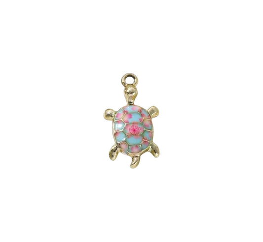 Tortue bleue et rose